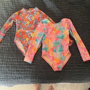 Set of 2 Cat & Jack Multicolor Floral Girls Rashguards